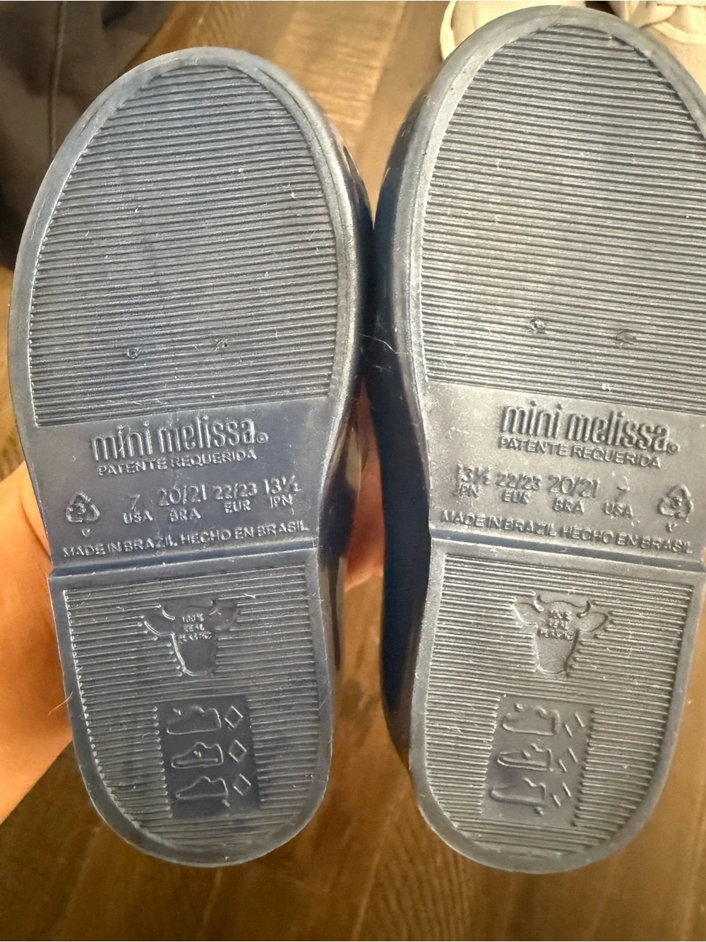 MINI MELISSA Sweet Love Picnic metallic blue Mary Jane shoes